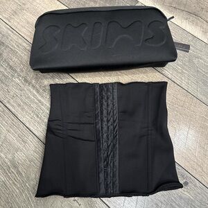 SKIMS Black Waist Trainer and Pouch